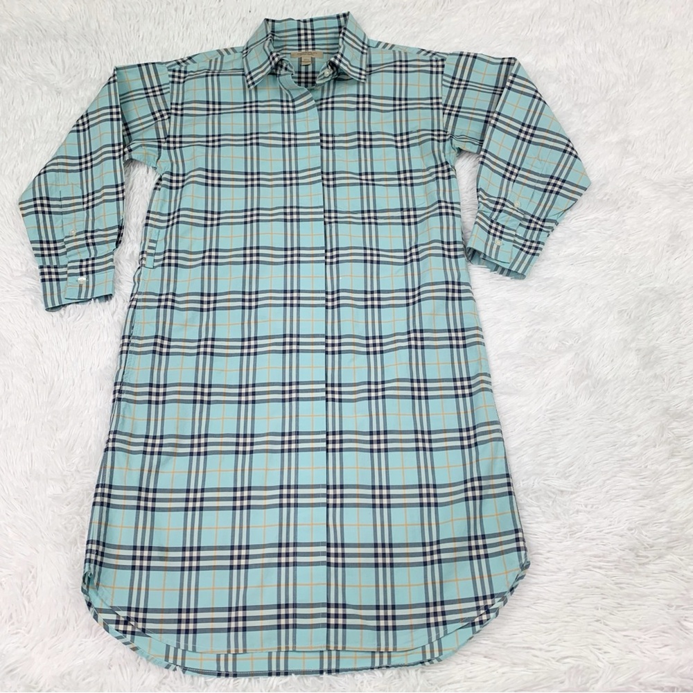 Burberry Plaid Shirt dress pocket‎ front